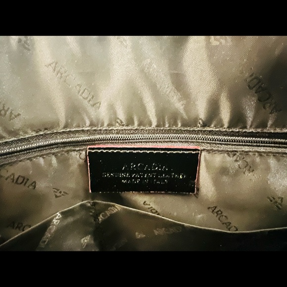 Arcadia Patent Leather Satchel/13”W x 9.5”H x 6”D - Picture 3 of 8